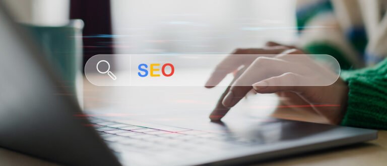Human use laptop with Search engine optimization SEO networking concept, Searching browsing Internet data Information, Marketing, website, analysis, traffic ranking, optimization website